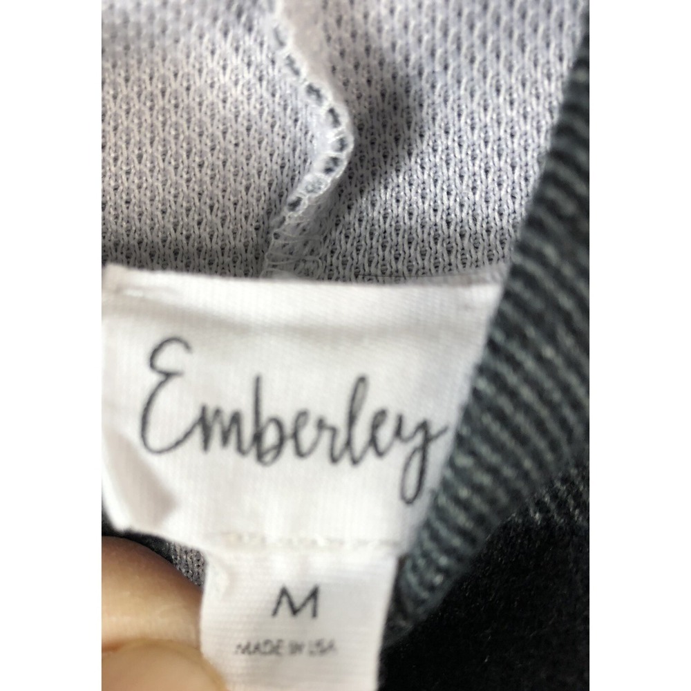 EMBERLEY Womens M Plaid Pullover Hoodie Black Brown - Picture 4 of 5